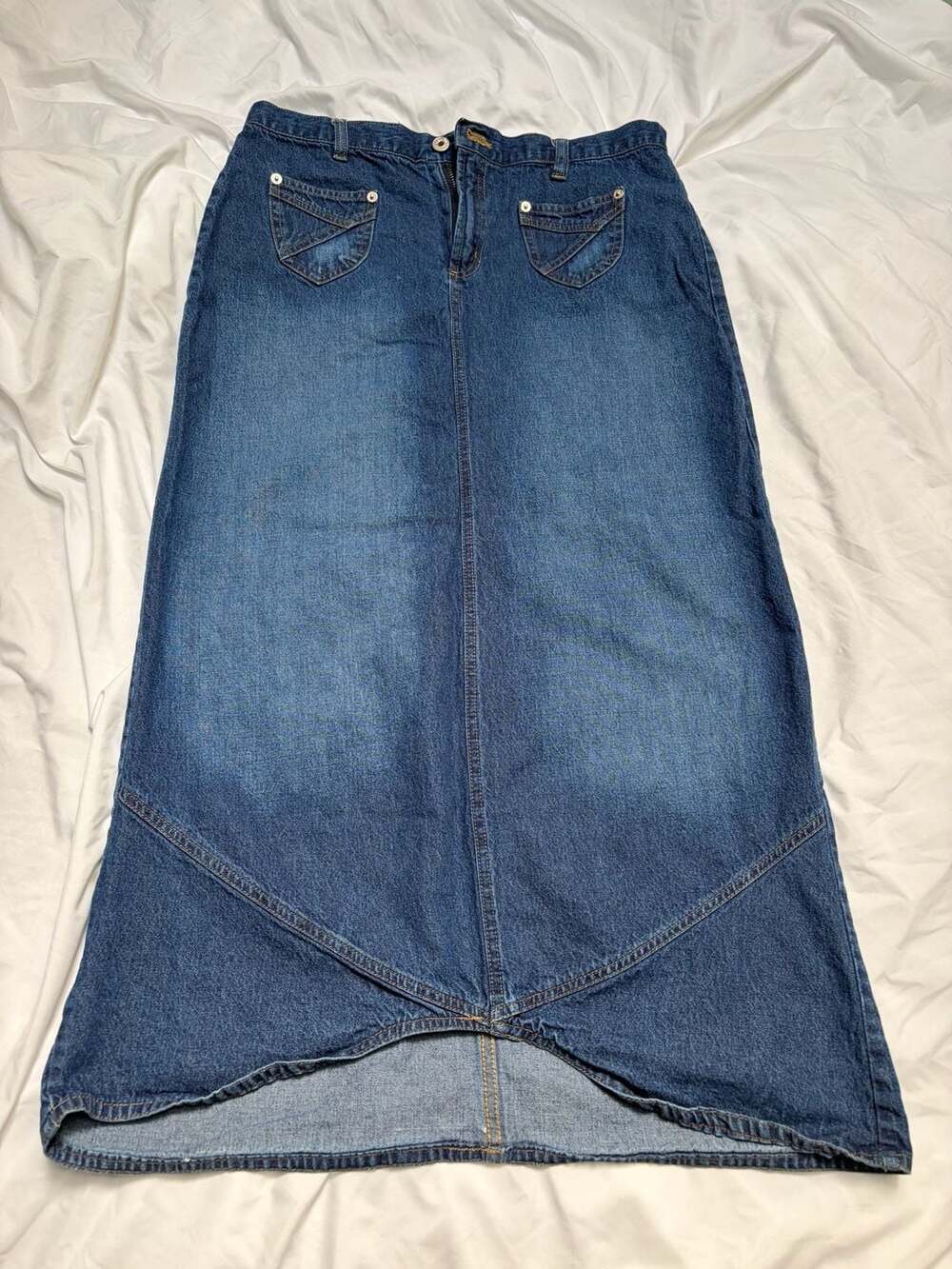MeandYou Vintage Denim Maxi Skirt Size L